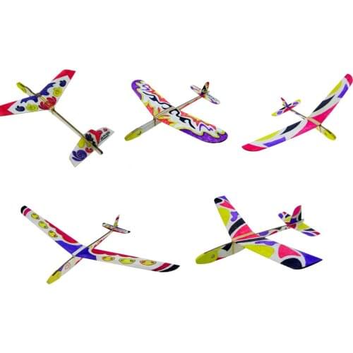 DIY Building Hand Throw Airplane Model Balsawood Wooden Kit Creative Painting Outdoor Flight Toy Educational Environmental