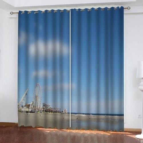 Beautiful Photo Fashion Customized 3D Curtains blue sky curtains nature scenery Decoration curtains