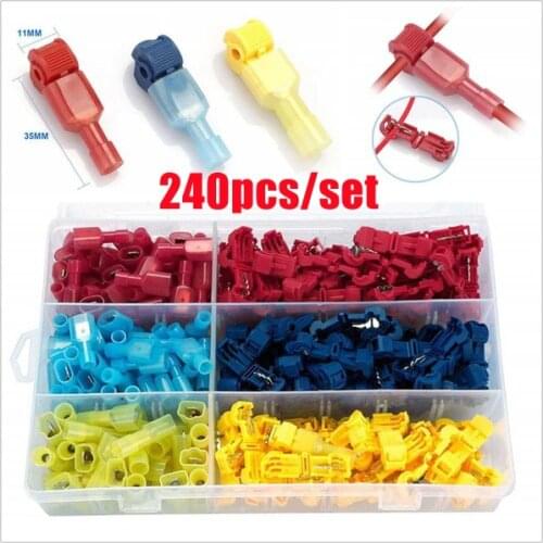 Mix T-Tap Wire Connector Self-Stripping Quick Splice Electrical Connector Insulated Male Quick Disconnect Spade Crimp Terminals