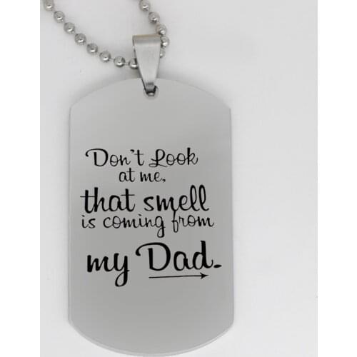 Ufine jewelry dad gift for Quit smoking pendant army card Don't look at me that smell... stainless steel customed necklace N4363