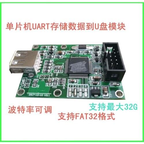 The UART Data of Read-write U-disk Module Serial Port Stored in TXT or CSV Form on U-disk by Single-chip Computer
