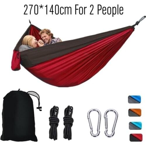Outdoor Camping Hammock with Hammock Tree Straps,Portable Parachute Nylon Hammock Swing for Backpacking Travel Patio Furniture
