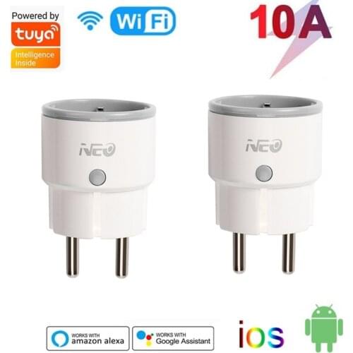 NEO Tuya WiFi Smart Plug 10A EU Timer Power Socket Smart Home Automation Modules APP Remote Control Work With Alexa Google