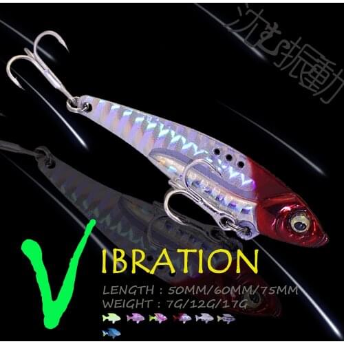 WALK FISH 1PCS 7G/12G/17G VIB Vibration Bait Metal Bait 3D Eyes Fishing Lures Spinner Spoon Jigging Sinking Ice Fishing Tackle