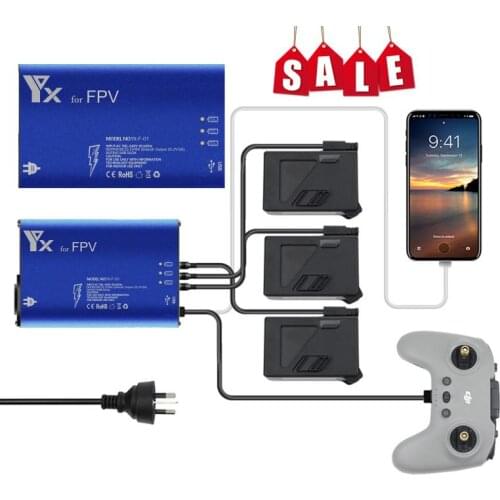 4 In 1 Battery Charger Hub For DJI FPV Drone Remote Controller SmartPhone Charging Hub Intelligent Rapid Charger