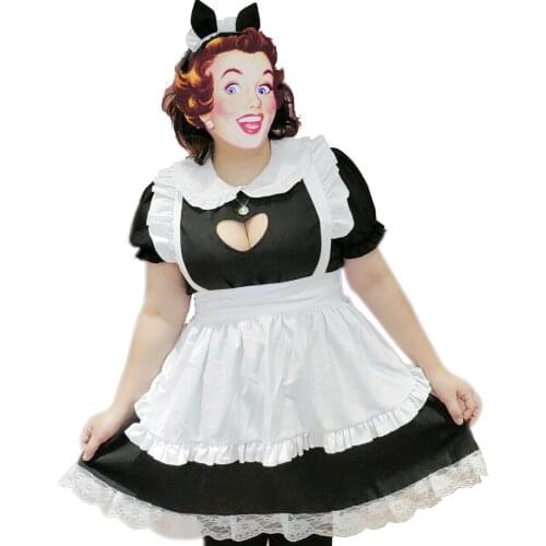 Plus Size Cosplay Sexy Halloween Costumes for Women Adult Maid Dress Costume Sexy Costume Roleplay Kawaii Lingerie Maid Dress