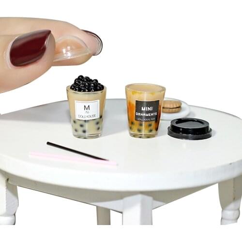 1/12 Dollhouse Miniature Food Mini Latte Bubble Milk-Tea Model Toy Ornament Kids Educational Toys for Children Gifts