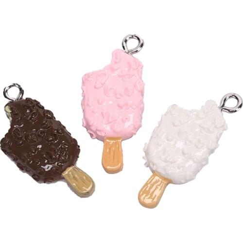 15Pcs/Set DIY Icecream Charms Resin Charms Icecream Necklace Pendant Jewelry Crafts DIY Findings 3 Colors