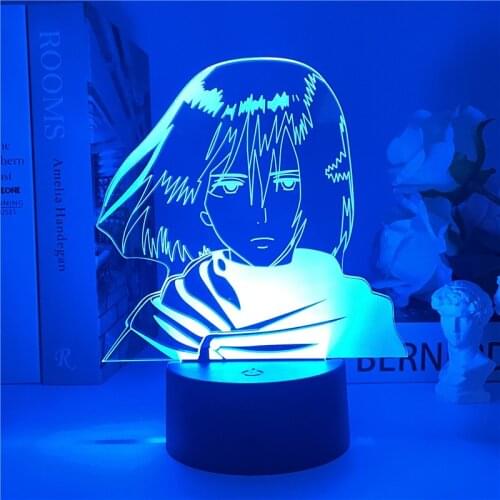 3d Lamp Attack on Titan Mikasa Ackerman Figure Kids Nightlight for Room Decoration Led Color Changing Night Light Anime Gift