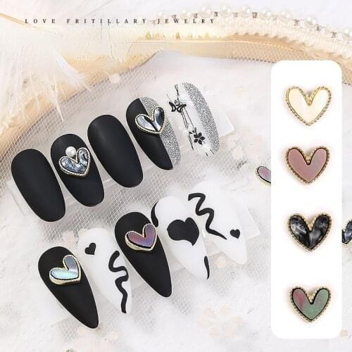 5Pcs/Set Delicate Peach Love Heart DIY 3D Nail Art Decorations Nail Ornaments Rhinestone Jewelry Nail Drills Manicure Design