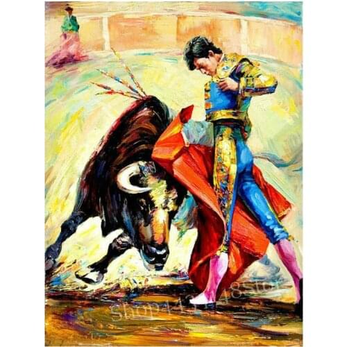 5d diy diamond painting bullfighter pattern painted diamond embroidery full square / round diamond mosaic sticker kit