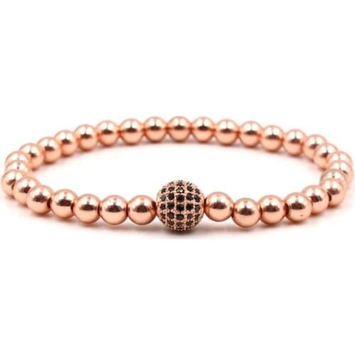 8mm j5h3 gold silver ball bead micro pave cz zircon cubic zirconia Bracelet Chakra Macrame Charm Braided Copper Rope Bangles