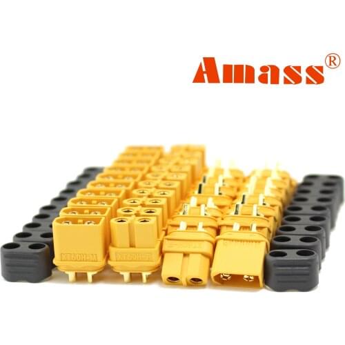 Amass 10 Pair XT60 XT60HBullet Connectors Male Female Power Plugs Power RC LV Lipo Battery Motor 3D printer