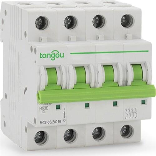 3P 4P MCB AC230/400V~ 50HZ/60HZ Miniature Circuit Breaker 6KA 6A 10A 25A 32A 40A 50A 63A