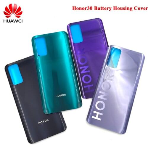 Honor 30 Battery Housing Cover 100% Original Huawei Glass Rear Door Panel Case For Huawei Honor 30 Replacement +Adheisve Sticker