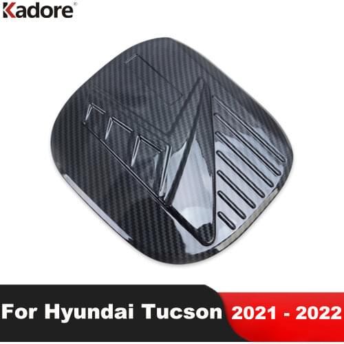 For Hyundai Tucson 2021 2022 2023 Carbon Fiber Fuel Gas Tank Cover Trim Decoration Frame Stickers Car Styling Accessories