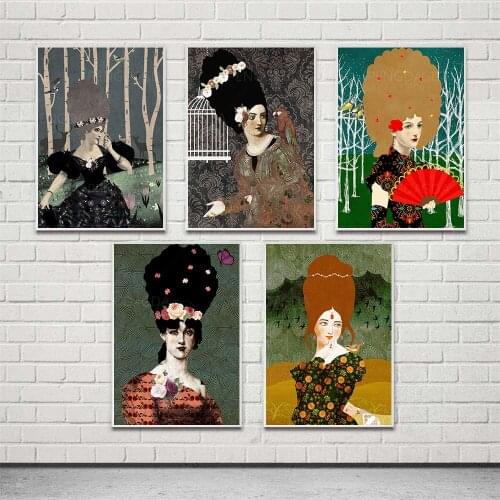 Home Decor Wall Art Modular Graffiti abstract woman Prints Poster Character Picture Modern For Living Room Frame Canvas Painting