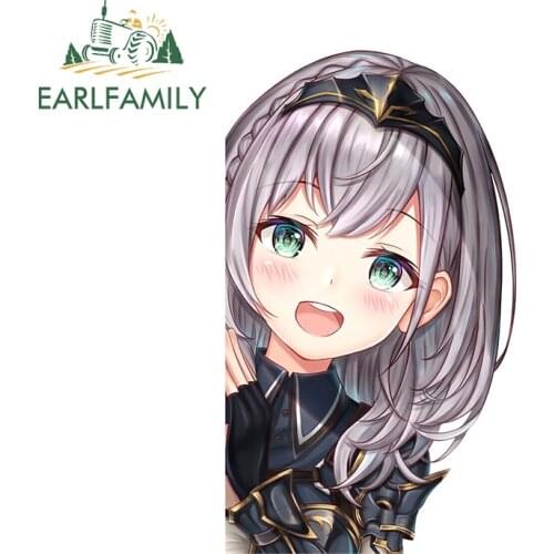 EARLFAMILY 13cm x 7.7cm For Shirogane Noel Peeker Car Bumper Stickers Waterproof Decal Vinyl Car Wrap Motorcycle Decoration