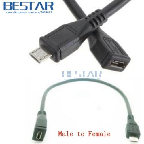 Micro-USB 5pin Micro USB USB 2.0 Male female Connector to Micro USB 2.0 type B Female male extender charging Cable 25cm 0.25m