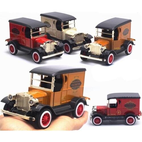 1/32 Classic Vintage Convertible Car Model Alloy Vehicle Sound Light Kids Toy Old Bubble Pull Back Car Diecasts Vehicle Children