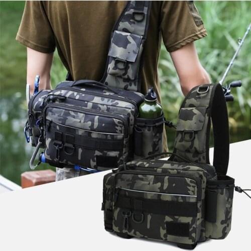 Multifunctional Fishing Bags Waist Tackle Single Shoulder Crossbody Waist Pack Fish Lures Gear Utility Storage Fishing Bag X232G