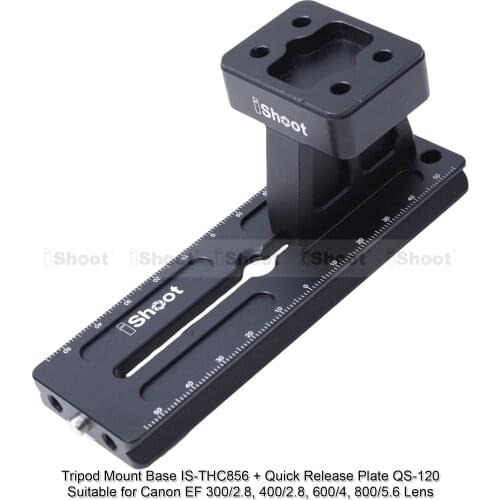 IShoot Lens Collar Foot for Canon EF 300/2.8, 400/2.8, 600/4, 800/5.6 Tripod Mount Ring Stand Base + Camera Quick Release Plate
