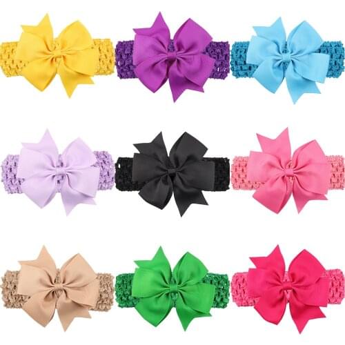 Baby girl headband Infant hair accessories newborn Headwear tiara headwrap Gift Toddlers bandage Ribbon Blowknot bows