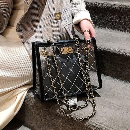 Bag 2021 Fashion New High Quality PVC Womens Designer Handbag High capacity Chain Shoulder Messenger Bags