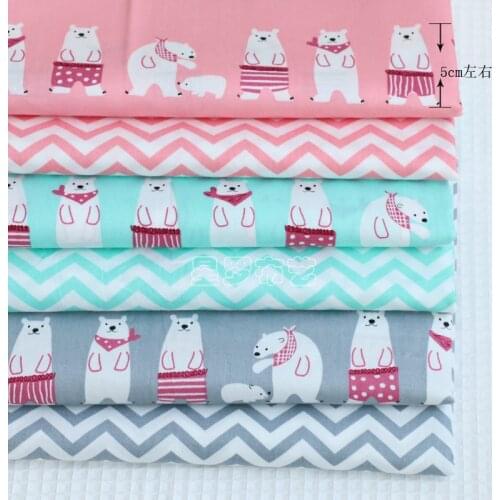 Syunss,New Cartoon Wave Printed Cotton Fabric DIY Tissue Patchwork Telas Sewing Baby Toy Bedding Quilting Tecido Tilda The Cloth