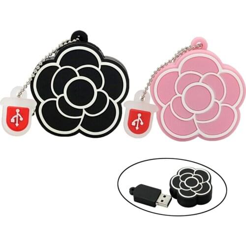 Creative Gift Black Pink Rosa cvs Flower Pen Drive USB flash drive 32GB 128GB 64GB 8GB 16GB USB2.0 memory Thumb stick PenDrive