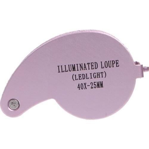 New Arrival 40X 25mm Glass Magnifying Magnifier Len Jeweler Eye Jewelry Loupe Jewelry Tool With LED Light