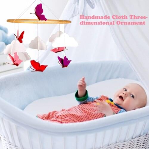 1 PCS Baby Crib Felt Ball Musical Mobile Rattle Infant Cot Wind Chime Bed Butterfly Cloud Wind Chime Toys Advantage
