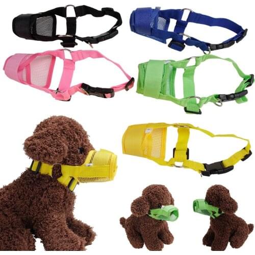 1PC Adjustable Mesh Breathable Small&Large Dog Mouth Muzzle Anti Bark Bite Chew Dog Muzzles Training Products Pet Accessories