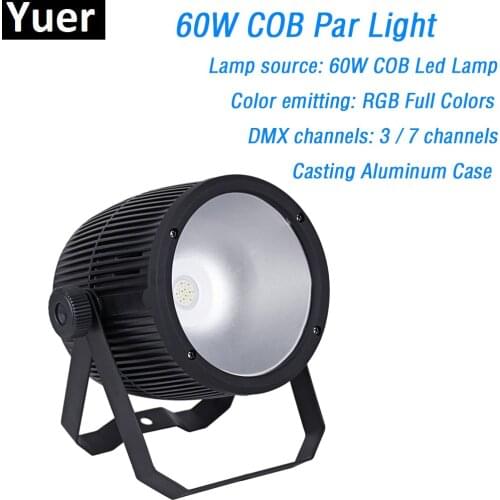 1 Pack LED Flat Par Lights 60W RGB Full Color COB Par Cans With DMX512 Good For Disco Dj Party Lighting Projector Free Shipping