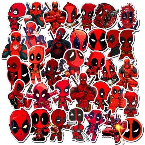 10/35Pcs Disney Marvel Superhero Deadpool Stickers The Avengers Guitar Luggage Waterproof Sticker Skateboard Laptop Stikers Toys