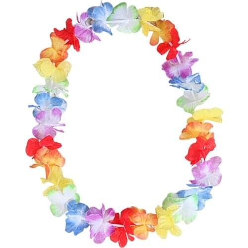 10pcs Hawaiian Flower Leis Garland Necklace Fancy Dress Party Hawaii Beach Fun Flowers DIY Party Beach Wedding Decoration
