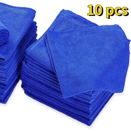 20pcs 30x30cm Car Cleaning Towel Soft Drying Cloth Kitchen Cleaning Cloth Wash Microfiber Towels Hemming Wash Towel Water