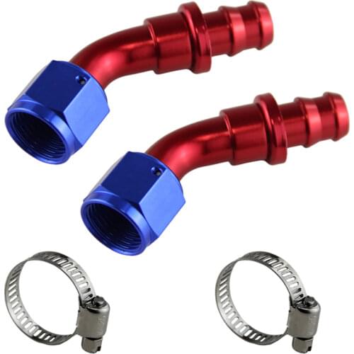 AN10 45 Degree Push On Lock Socketless Oil Fuel Line Hose End Fitting Adapter
