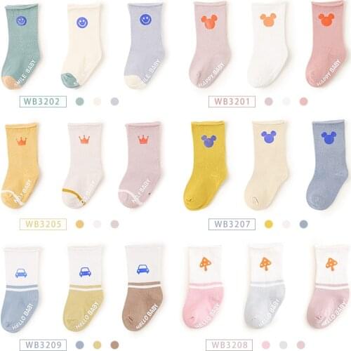 3 Pairs/Lot Baby Socks Cute Cartoon Accessories Baby Socks Dispensing Glue Non-Slip Boy and Girl Baby Cotton Socks Floor Socks