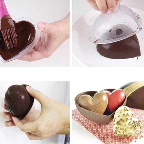 3pcs 3D DIY Silicone Mold Love Heart Shape Mousse Molds Christmas Cake Cupcake Fondant Chocolate Moulds Cake Decorating Tool