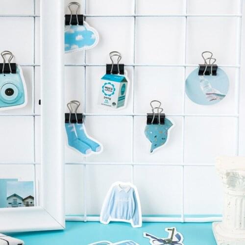 4@# 36pcs/lot Kawaii Blue Girl Wall Stickerssticker Butterfly Pattern Refrigerator Black Home Decoration Kitchen Wall Art Mural