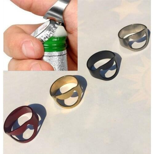 5 pcs Creative Stainless Steel Beer Openers Colorful Finger Ring Ring-Shape Beer Bottle Opener For Party Cool stuff Bar Tools
