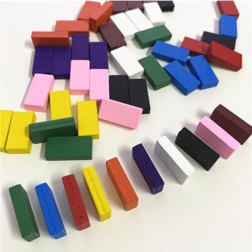 50Pcs 20*10*5mm Colorful Brick marks Cuboid Wood Chess Game pieces For tokens Board Games Accessory 10 Colors