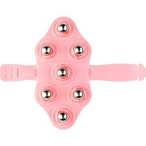 7 Ball Beads Handheld Massager Full Body Essential Oil Hand Roller Gloves Meridian Brush for Neck Back Shoulder Leg