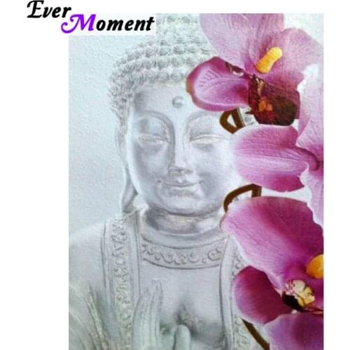 Ever Moment Diamond Painting Buddha Orchid DIY 5D Daimond Painting Strass Embroidery Rhinestones Mosaic China Full Drill ASF896
