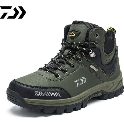 Men High Quality Plus Velvet Fishing Non-slip Leather Boots Hiking Tactical Desert Combat Mens Boots Outdoor Shoes Ankle Boots