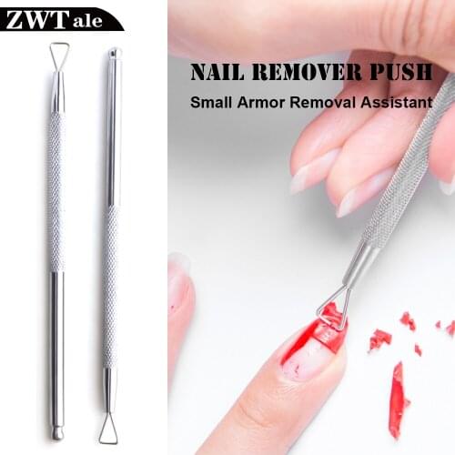 Rosemary Nail Polish Remover Stainless Steel Sliver Cuticle Scraper Remove UV Gel Varnish Nail Tools Push