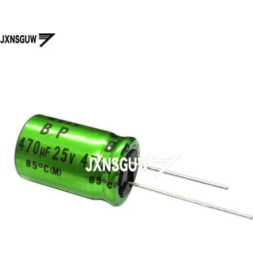 10PCS NICHICON MUSE BP 25V470UF 16X25MM Green Non Polar 470uF 25V Audio Electrolytic Capacitor ES 470uF/25V MUSE-BP 85 degrees