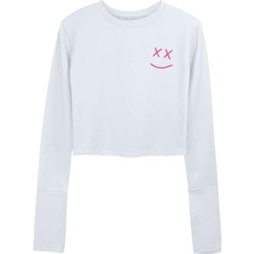 Harajuku Cartoon Print Cotton T Shirt Summer Pullover Tshirt Best Friend Tee Female Long Sleeves Tops Simple Sexy Girls Clothes