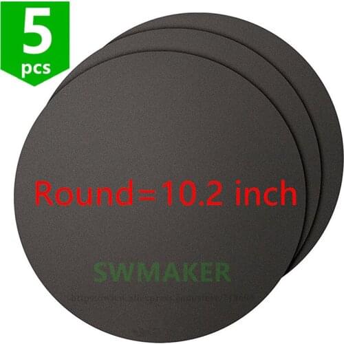 SWMAKER Kossel round 260mm avaible printing surface sheet 3D Printing Build Surface, 10.2" Diameter Round, Black